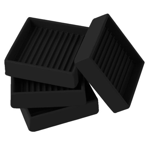 2x2 Square Rubber Furniture Caster Cups, Anti-Sliding Furniture Pads Bed Stopper Floor Protectors with Grip - Protect Any Flooring