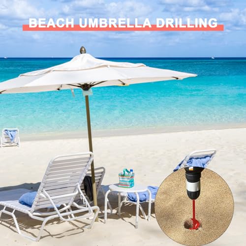 SYITCUN Garden Auger Drill Bit for Planting - 1.6" X 16.5" Heavy-Duty Garden Auger - Bulb Planter Tool & Auger Post Hole Digger - 3/8" Hex Drive Drill