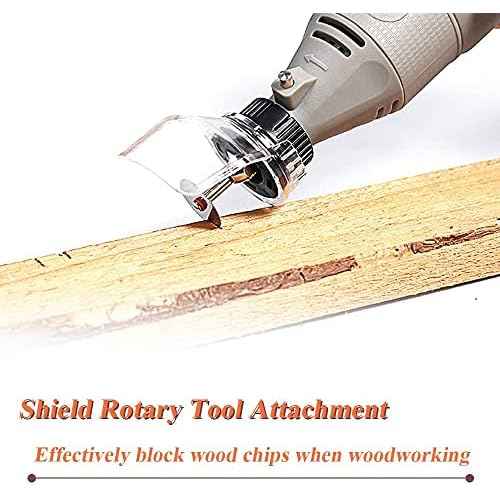 4 pcs Rotary Tool Shield Attachment, Safety Protective Cover Transparent Cover Shield Kit Accessories Wood Metal Cutting Sanding Polishing for Rotary Grinder