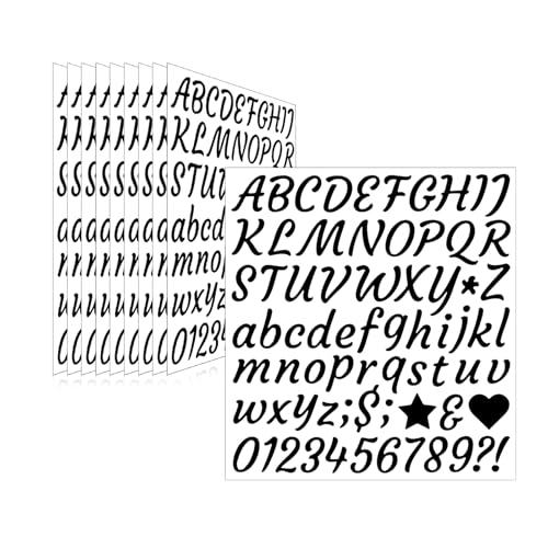 Letter Stickers 1 Inch Waterproof Vinyl Alphabet Mailbox Numbers - Black