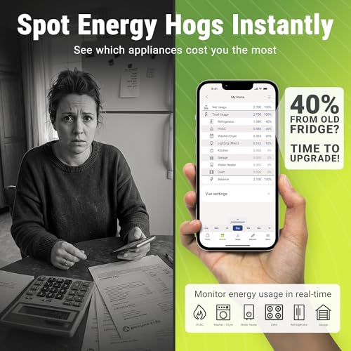 EMPORIA Vue 3 Whole Home Energy Monitor with 16 Circuit Sensors - Smart Home Power Usage Tracker, UL Certified Solar & Net Metering Module