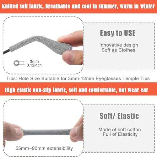 Glasses Ear Cushion, Eyeglasses Temple Tips Sleeve Protectors, Eyeglass Ears Behind Guards Ends Arm Covers