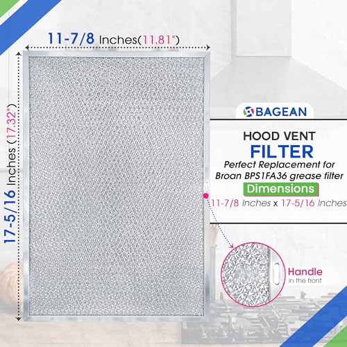 Bagean 2-Pack 11.81 x 17.32 in Allure Range Hood Filter BPS1FA36 Replacement
