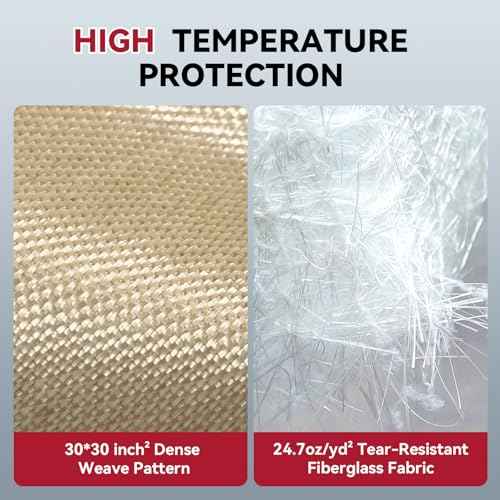 ARCCAPTAIN Welding Blanket 4x6ft, Heavy Duty Fiberglass 1022 ¡ÆF Heat Resistant Fabric Welding Blankets Fireproof 850GSM Thickened, Thermal Resistant Insulation Welding Curtain for Grill, Smoker