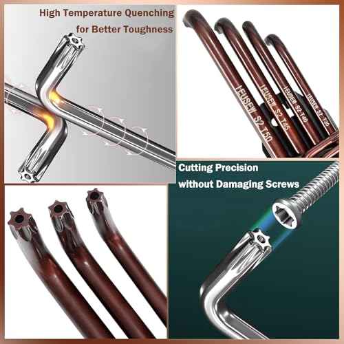 Torx Allen Wrench Set, Tamper Resistant Key Set, S2 Steel, 9-Piece T10-T50 Star Wrench