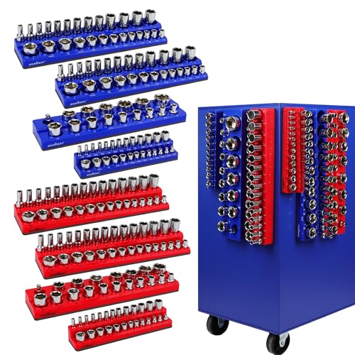HORUSDY 8-Piece Magnetic Socket Organizer Set (Variation: 8-Piece) – 1/4