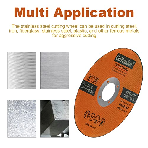 GoYonder 10 Pack 4.5" Cutting Wheel for Metal, Stainless, Steel 4-1/2" x 0.045 x 7/8-Inch Ultra Thin Cut-Off Wheel for Angle Grinders
