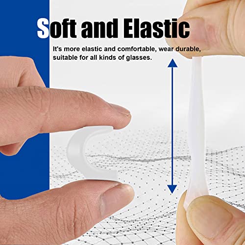 SMARTTOP Clear Eyeglass Ear Grips 20 Pairs - Anti-Slip Silicone Holder, Sports & Reading Glasses, US-s-22a