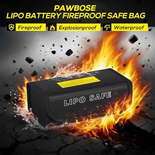 2pcs Lipo Battery Bag, Fireproof Lipo Guard Safe Box, 185x75x60mm Explosionproof Small Charging Case for rc Storage, Lithium ion and Travel Protection