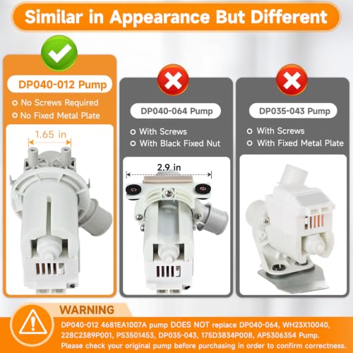 DP040-012 Washer Drain Pump Replacement for GE Kenmore 4681EA1007A 5859EA1004F G P