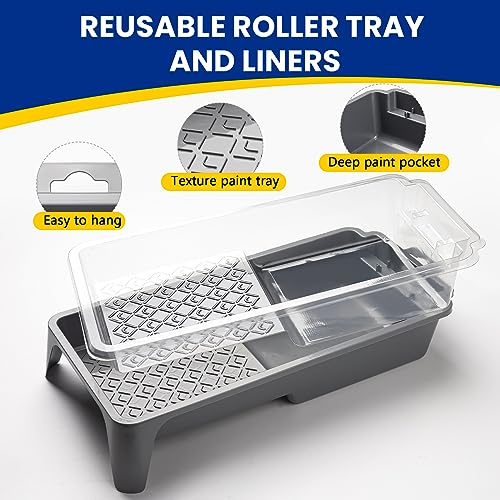 Mister Rui 4 Inch Foam Paint Rollers - 8 Pack for Smooth Wall & Furniture Painting