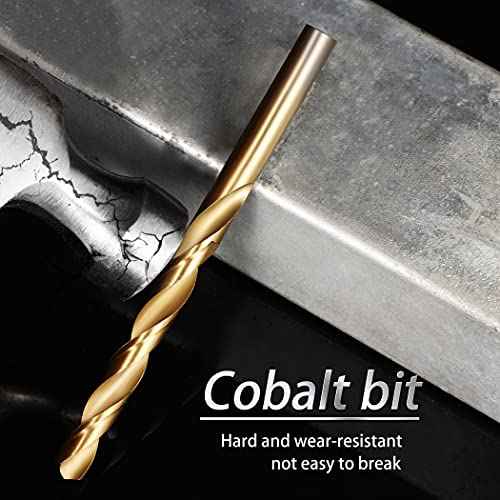 Cobalt Drill Bit Set 2mm - 10pcs, M35 Twist Drill Bits Straight Shank, 2mm High Speed Steel Drill Bits for Drilling in Hard Metal, Stainless Steel, Cast Iron