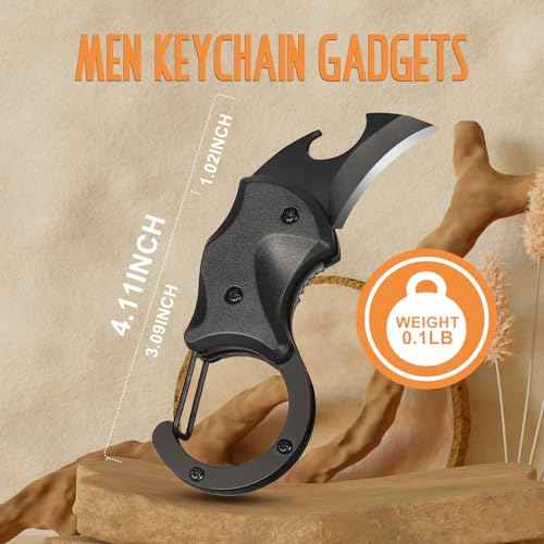 Christmas Stocking Stuffers Gifts for Men Him, Small Pocket Multitool Knife for Men Dad Gifts, Keychain Box Cutter with Bottle Opener, Cool Gadgets for EDC Camping Hiking