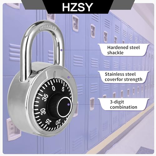 HZSY 1 Pack Black Combination Padlock with Preset 3-Digit Code, 2-Inch Body