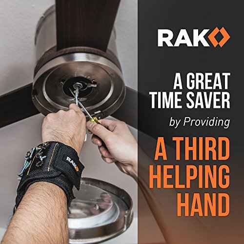 RAK Magnetic Wristband for Holding Screws, Nails, Drill Bits for Men - Premium Nylon with Lightweight Powerful Magnets, Magnetic Wristband for Tools, Gifts for Dad, Husband, Grandpa, Handyman