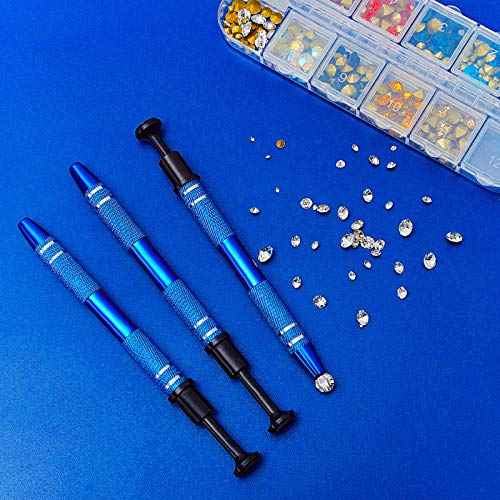 Piercing Ball Grabber Tool Pick Up with 4 Prongs Holder Diamond Claw Tweezers for Small Parts Pickup IC Chips Gems Prong Tweezer Jewelry Making Tool Accessory Nails Clamping(3 Pieces)