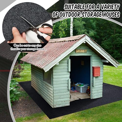Haull Outdoor Storage Shed Floor Moat Waterproof Outdoor Carport Mat Thickened Soft Patio Furniture Pad Washable with Non Slip Backing, Storage Shed Not Included(6 x 8.2 ft)