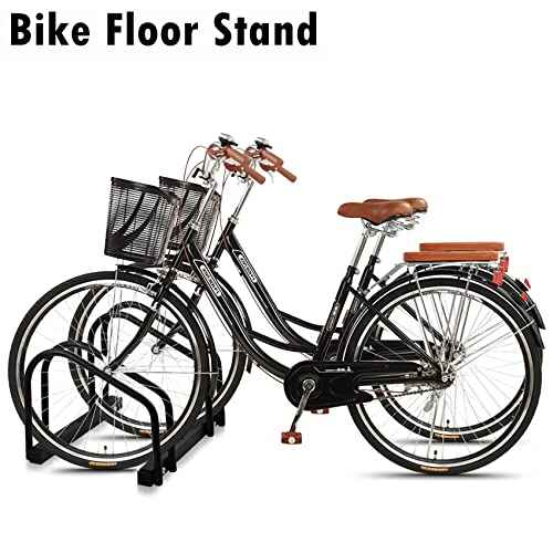 WALMANN 2 Bikes Floor Bike Stand, Bike Parking Rack Garage Bike Storage Stand Indoor/Outdoor 22-28" Wheel Stand, Max. Tire Width 2.1"