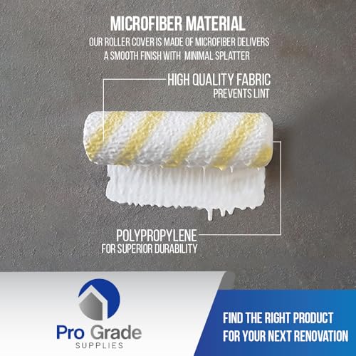 Pro Grade 9 Inch Microfiber Paint Roller Covers 1/2 Inch Nap 5 Pack