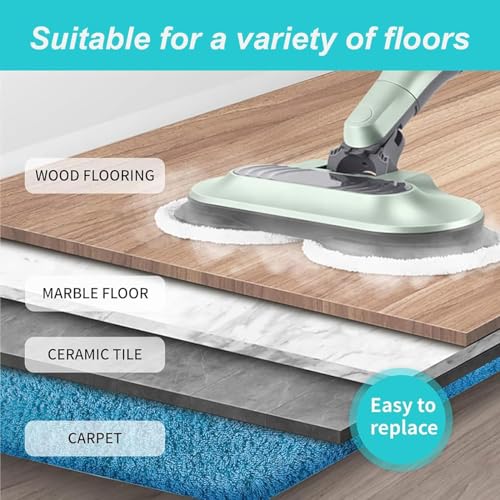 AIR U+ 8 Pack Steam Mop Replacement Pads for Shark Steam & Scrub Mop (White)