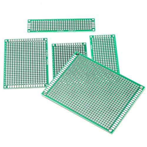 40PCs PCB Board Prototyping PCBs Circuit Boards Kit | 5 Size Universal untraced Perforated Printed Circuits Boards | Solder-able Circuit Protoboards for DIY Soldering Electronic Projects