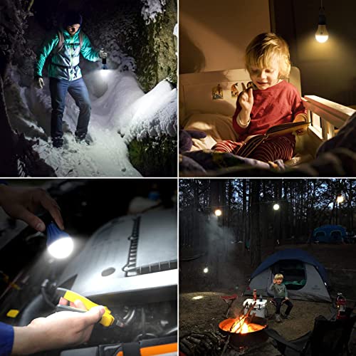 Lepro LED Camping Lantern 3 Light Modes - Orange & Blue, 4 Pack, Batteries Included