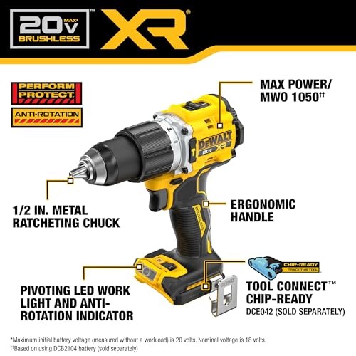 DEWALT 20V MAX XR Brushless Cordless 1/2 in. Hammer Drill (Tool Only) - Model DCD806B