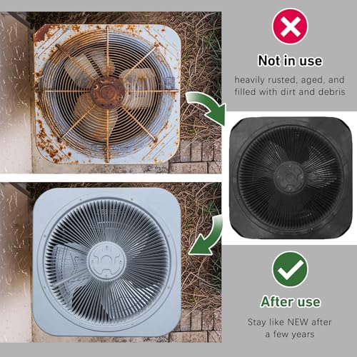 Black 36x36 AC Unit Cover for Outside Central Air Conditioners - Universal Mesh Protector