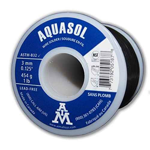 AIM Lead-Free Plumbing Solder, Silver Bearing, 0.125inch dia, 1 Lb Spool