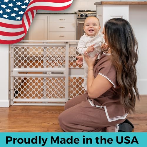 Toddleroo by North States Sand Adjustable Baby Gate for Stairs & Doorways, 26-42 Inches Wide, 26 Inches Tall, Made in USA