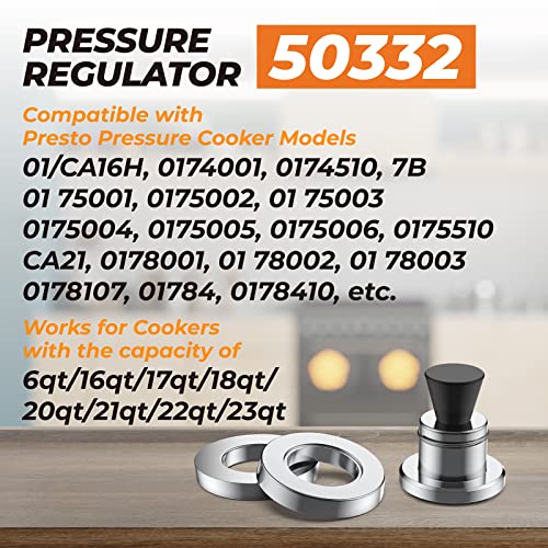 Pokin 3-Piece Pressure Regulator for Presto Canners 5-10-15 lb Weight Set
