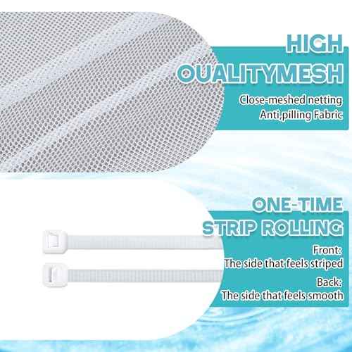 2 Sets 19.7 x 19.7 Inch Swamp Cooler Pump Swamp Cooler Filter Mesh Pump Basket Filter Screen with Cable Zip Ties