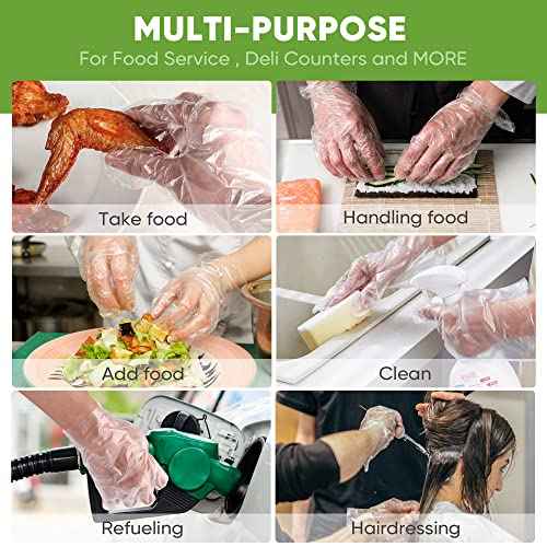 Disposable Food Prep Gloves - 500 PCS Disposable Plastic Gloves forFood Safe , Food Handling, Cooking£¬One Size Fits Most