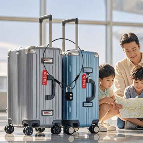 3.3mm Steel Wire Rope Outdoor Travel Security Cable Lock,Braided Steel Coated Safety Cable Luggage Lock,Safety Cable Wire Rope Chain Lock Double Loop Lightweight (Black, 24in/2Pcs)