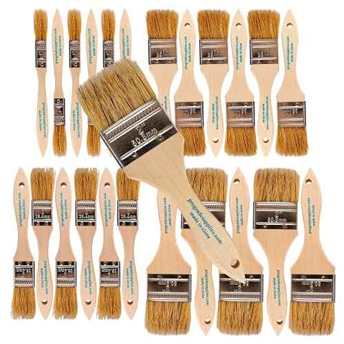 Vermeer Chip Paint Brushes - 24-Pack Chip Brushes in Assorted Sizes for Paints, Stains, Varnishes, Glues, & Gesso - Home Improvement - Interior & Exterior Use