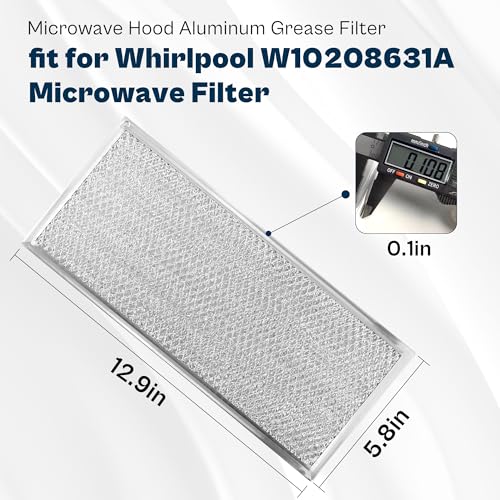 13x6 Microwave Grease Filter for Kitchenaid/Whirlpool W10208631A (2 Pack)