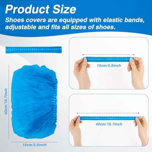 50 Pack (25 Pairs) Shoe Covers Disposable - Boot Covers Disposable Non Slip Shoe Covers for Men and Women Fits All Sizes of Shoe Booties for House Cleaning