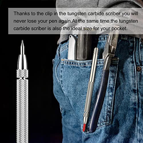 Glieskir 2-Pack Tungsten Carbide Scriber with Magnet & 10 Tips - Silver
