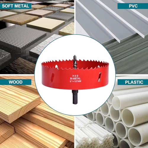 4 Inch / 102mm Hole Saw for Wood, Plastic Board, Ceiling, Drywall, Plasterboard, and Metal Sheet - HSS Bi-Metal Hole Cutter with Pilot Drill Bit