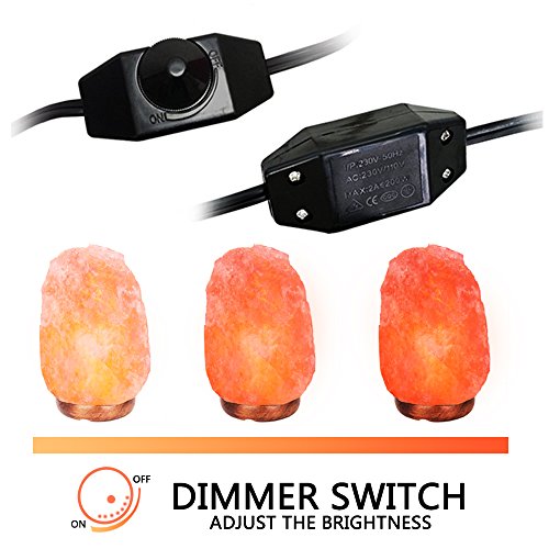 Himalayan Salt Lamp Cord with Dimmer & 6 Extra 25W E12 Bulbs — Replacement Set