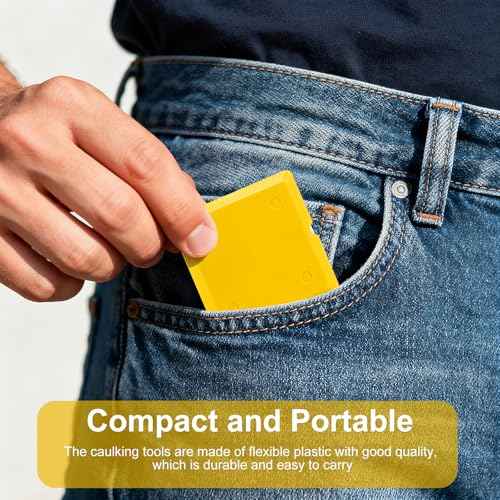 Silicone Caulking Tool Kit, 4 Pieces Caulk Tool Set of Caulk Finishing Tool Grout Sealer Applicator Caulk Smoothing Tool for Kitchen Shower Room & Bathroom Caulk,Compatible with Caulk Remover Tool