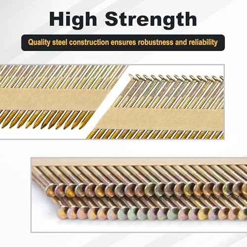 meite 30 Degree Framing Nails 2-Inch x .113 Inch, Ring Shank, Electro-Galvanized Coated, Paper Tape Collated, Offset Round Head Framing Nails for 30-34 Degree Framing Nailers (1,000 Counts)