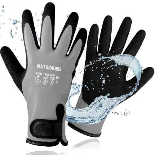 NATURALRISE 100% Waterproof Gloves for Men & Women,Winter Work Gloves with Grip for Cold Weather