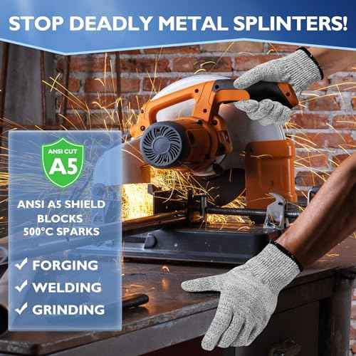 Cut Resistant Gloves, Level 5 Protection, Food Grade Safety Gloves for Mandolin Slicing, Multiple Sizes