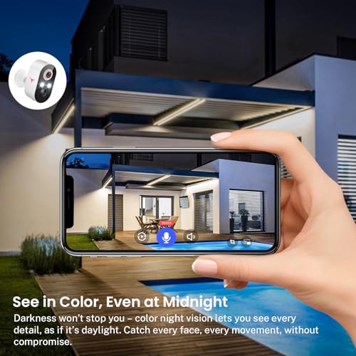 Orbitell Security Camera Wireless Wi-Fi Camera with Color Night Vision, Two Way Audio, AI Human Detection, Cloud Storage, Real-time Alert.