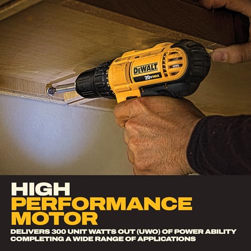 DEWALT 20V Max XR Compact Drill/Driver with Battery & Charger - Lightweight Power Tool