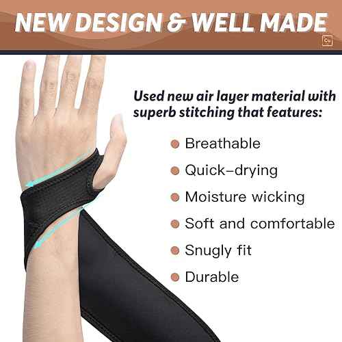 INDEEMAX Copper Carpal Tunnel Wrist Brace, 2 Pack Wrist Support Wraps for Men Women, Adjustable Compression Wrist Brace for Tendonitis, Pain Relief, Arthritis, Sports, Work, Sleeping, Both Hands,black