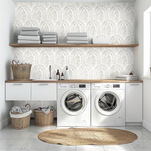 EeeComing Beige Boho Peel and Stick Wallpaper 17.3