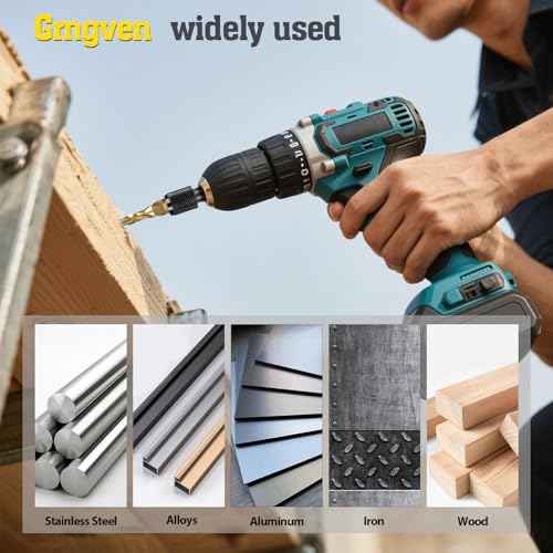 6PCS Combination Drill Tap Bit Set, Titanium Coated Screw Tapping Bit Tool for Drilling, Tapping, Countersinking. SAE 6-32NC 8-32NC 10-24NC 10-32NC 12-24NC 1/4-20NC Tap Set