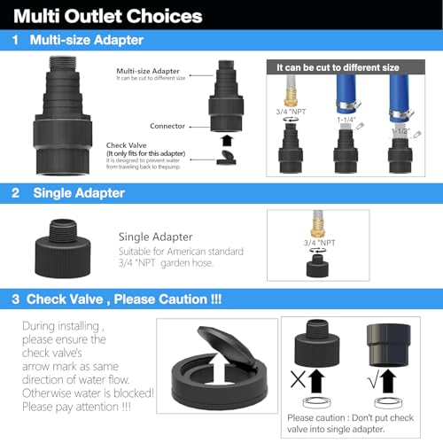 MEDAS 1/2 HP Portable Sump Pump for Pool, Pond, Basement Water Removal